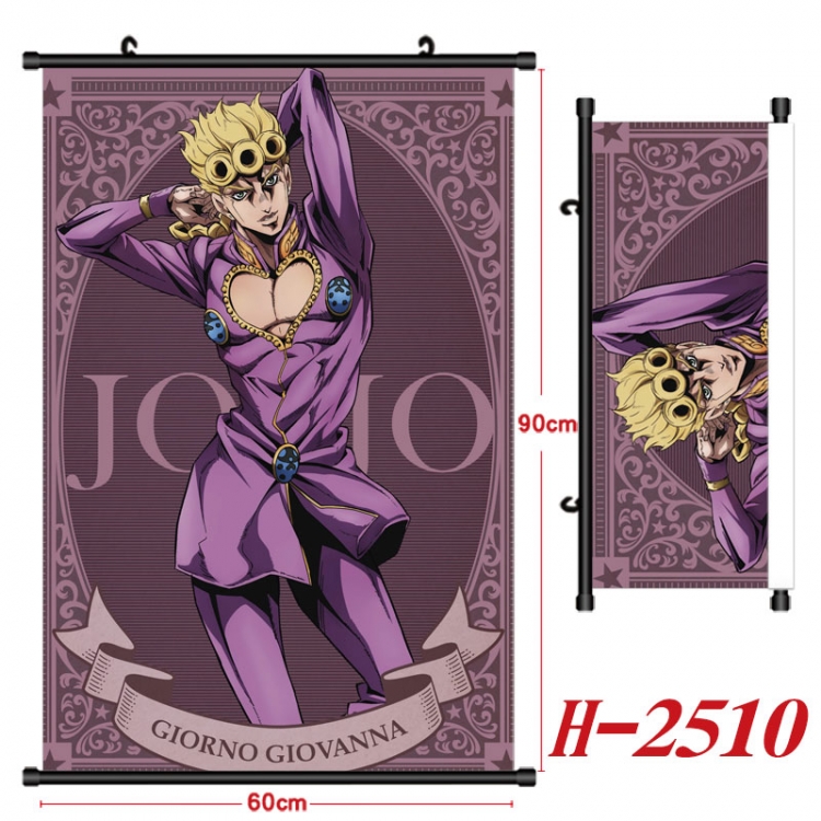 JoJos Bizarre Adventure Anime Black Plastic Rod Canvas Painting Wall Scroll 60X90CM