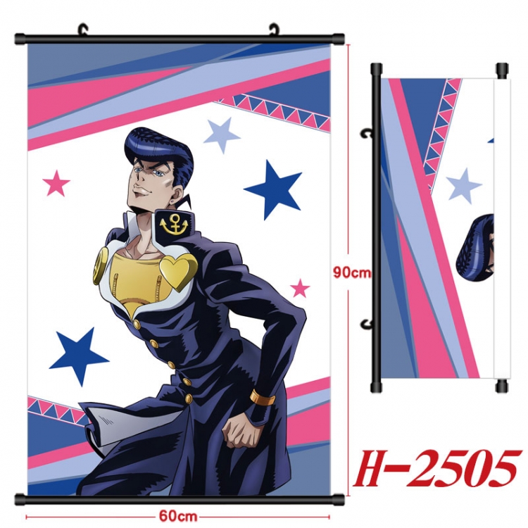 JoJos Bizarre Adventure Anime Black Plastic Rod Canvas Painting Wall Scroll 60X90CM