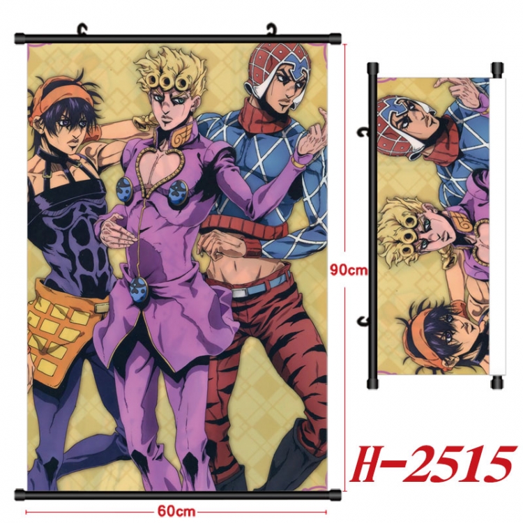 JoJos Bizarre Adventure Anime Black Plastic Rod Canvas Painting Wall Scroll 60X90CM