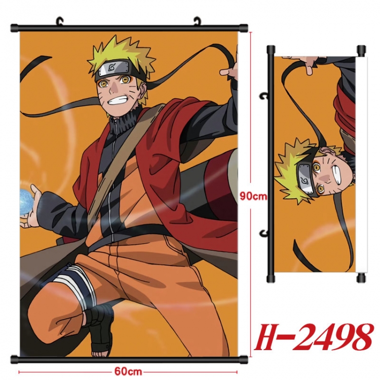 Naruto Anime Black Plastic Rod Canvas Painting Wall Scroll 60X90CM  H-2498