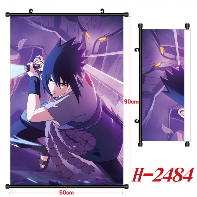 Naruto Anime Black Plastic Rod Canvas Painting Wall Scroll 60X90CM  H-2484