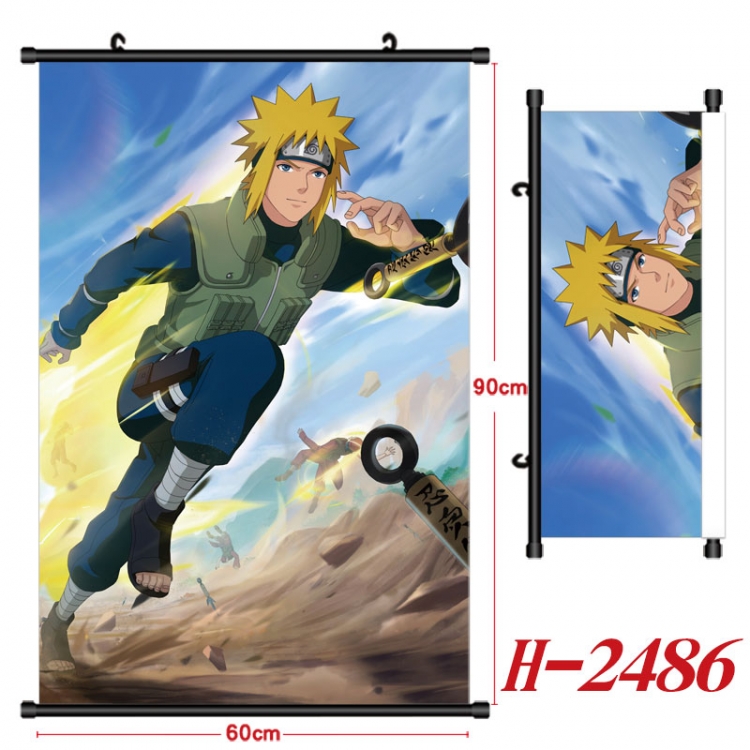 Naruto Anime Black Plastic Rod Canvas Painting Wall Scroll 60X90CM  H-2486