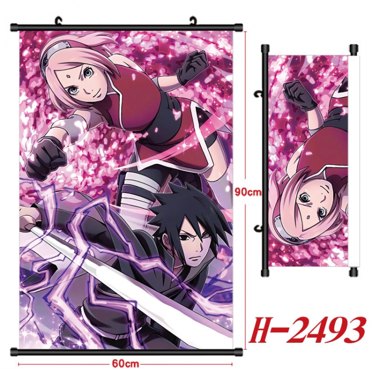 Naruto Anime Black Plastic Rod Canvas Painting Wall Scroll 60X90CM  H-2493