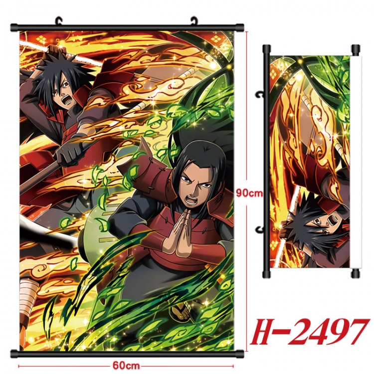 Naruto Anime Black Plastic Rod Canvas Painting Wall Scroll 60X90CM H-2497