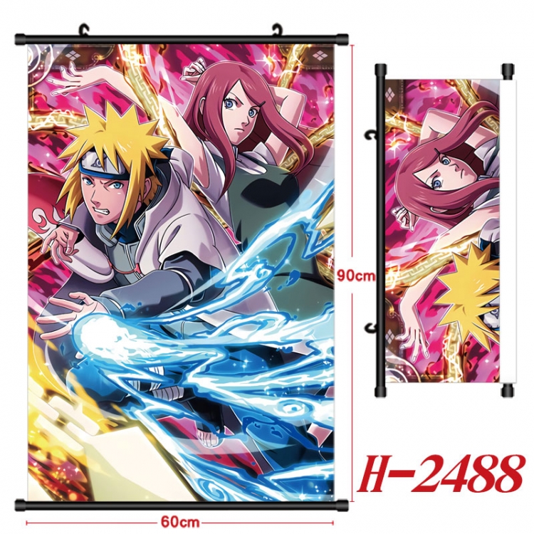 Naruto Anime Black Plastic Rod Canvas Painting Wall Scroll 60X90CM  H-2488