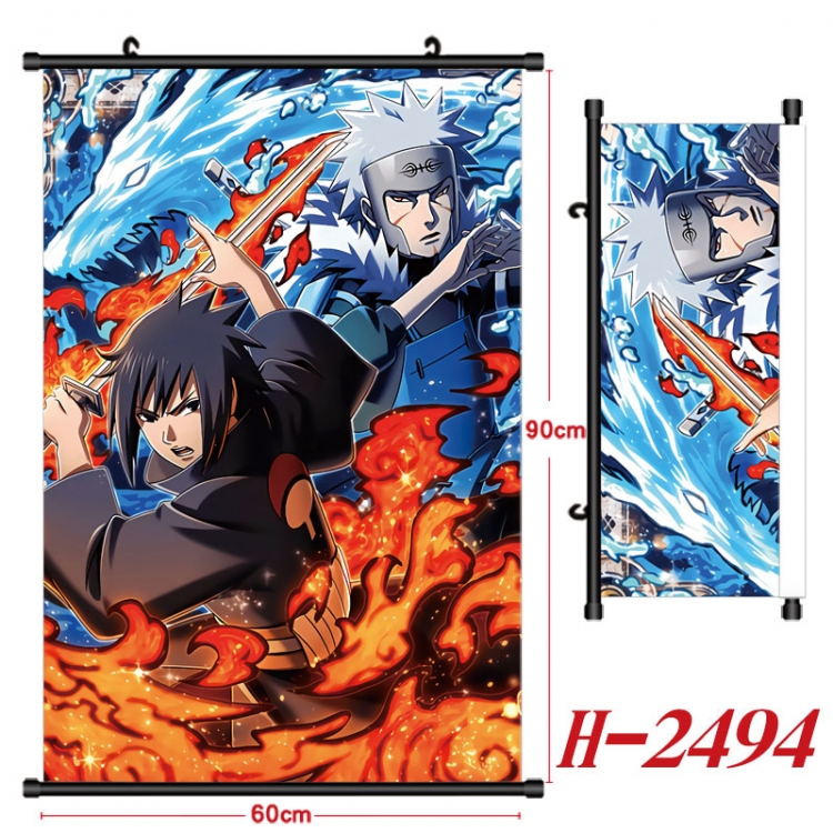 Naruto Anime Black Plastic Rod Canvas Painting Wall Scroll 60X90CM  H-2494