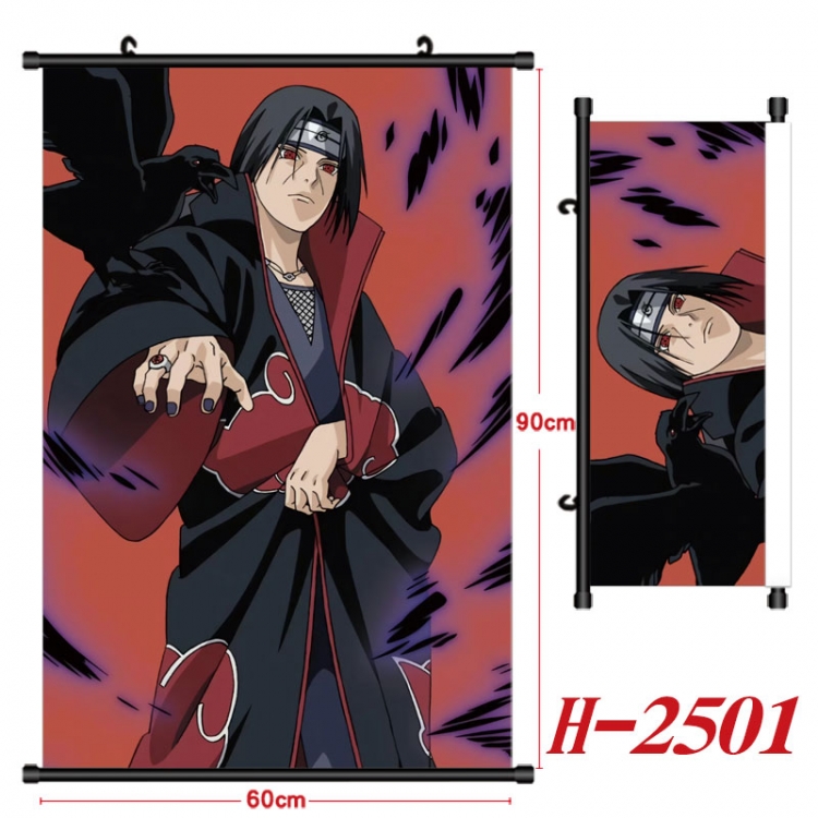 Naruto Anime Black Plastic Rod Canvas Painting Wall Scroll 60X90CM  H-2501