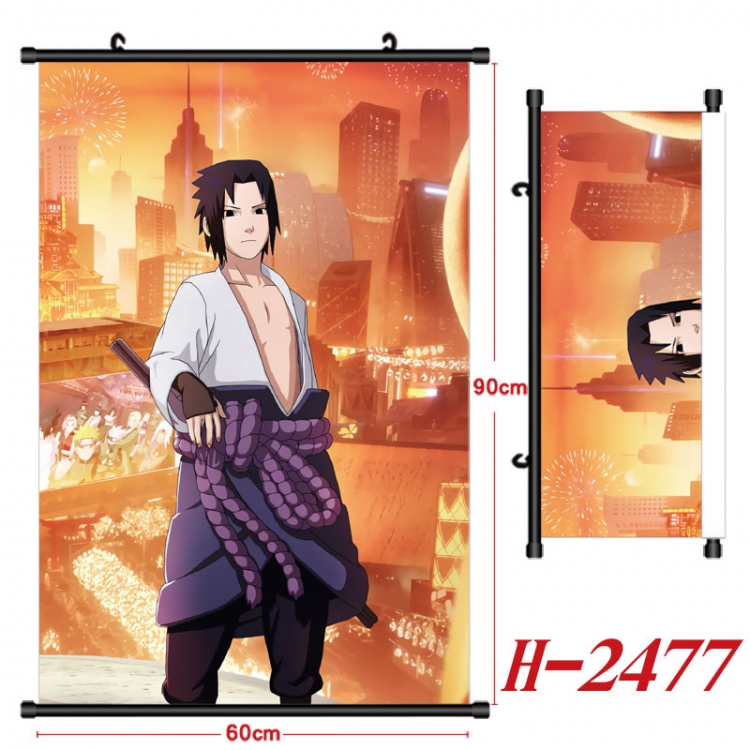Naruto Anime Black Plastic Rod Canvas Painting Wall Scroll 60X90CM  H-2477