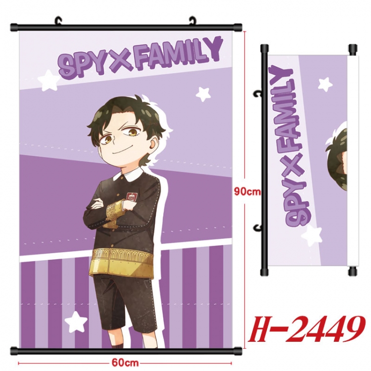 SPY×FAMILY Anime Black Plastic Rod Canvas Painting Wall Scroll 60X90CM   H-2449