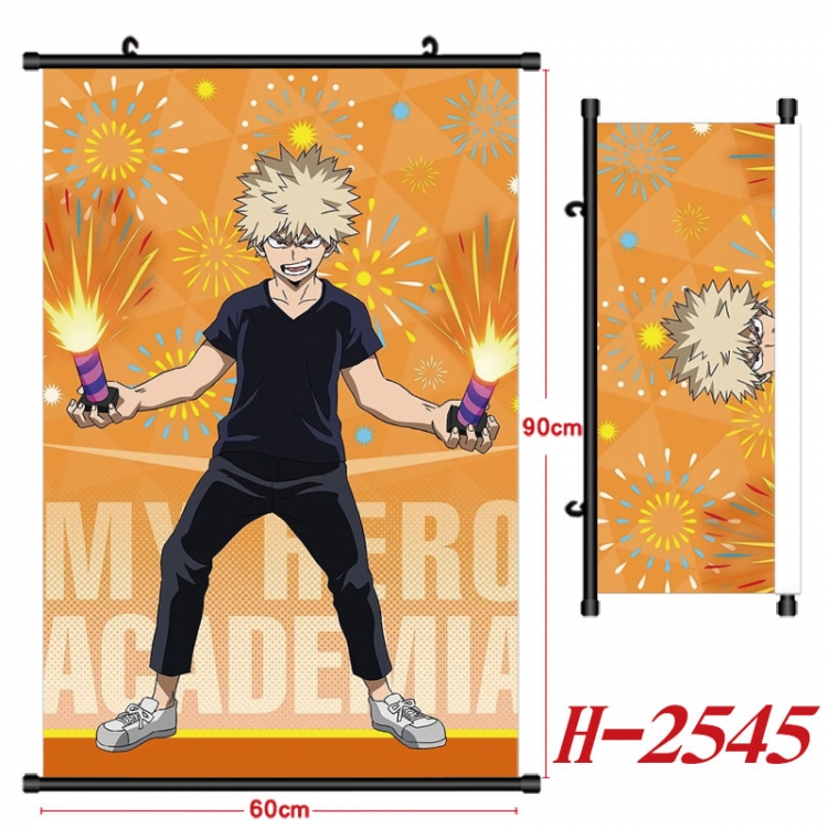 My Hero Academia Anime Black Plastic Rod Canvas Painting Wall Scroll 60X90CM H-2545