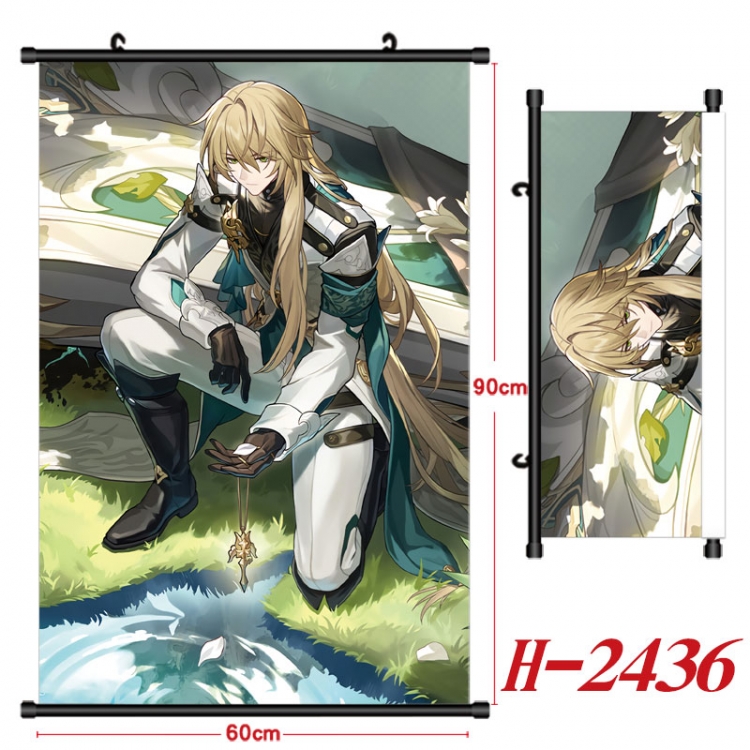 Honkai: Star Rail Anime Black Plastic Rod Canvas Painting Wall Scroll 60X90CM H-2436