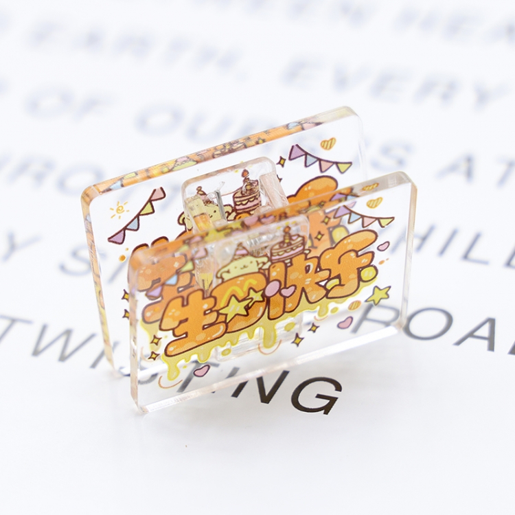 happy birthday Cartoon acrylic book clip creative multifunctional clip  price for 10 pcs F087