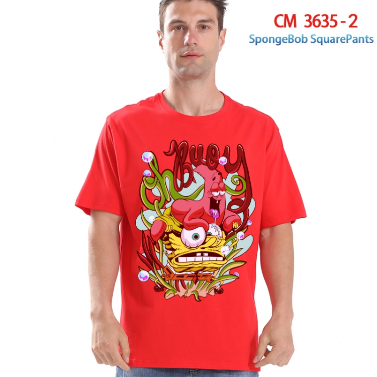 SpongeBob Printed short-sleeved cotton T-shirt from S to 4XL  3635-2