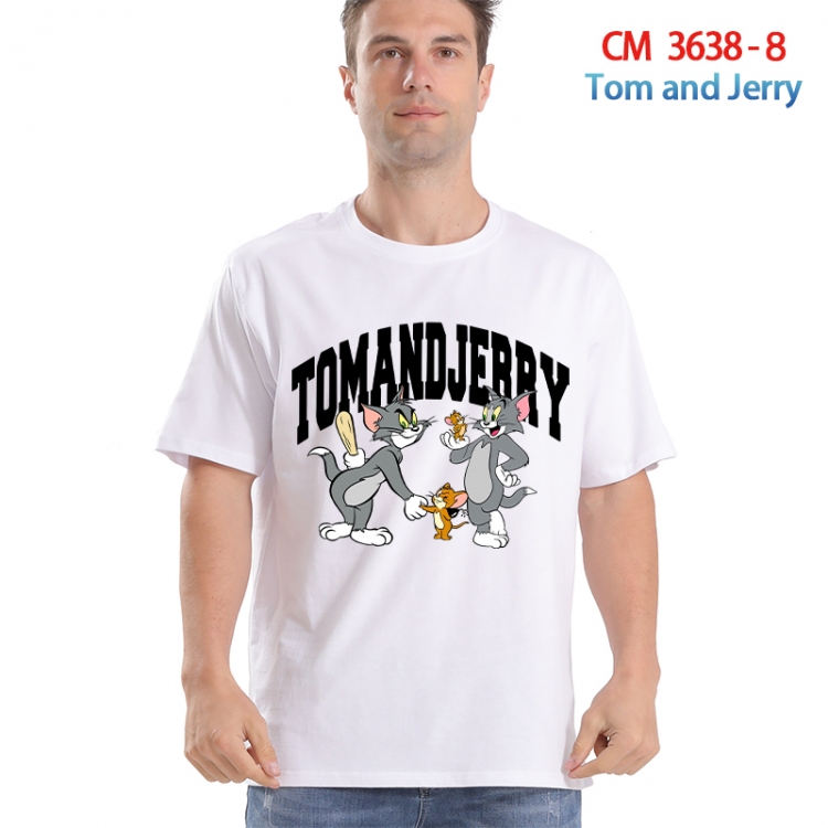Tom and Jerry Printed short-sleeved cotton T-shirt from S to 4XL 3638-8