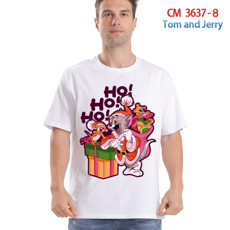Tom and Jerry Printed short-sleeved cotton T-shirt from S to 4XL 3637-8