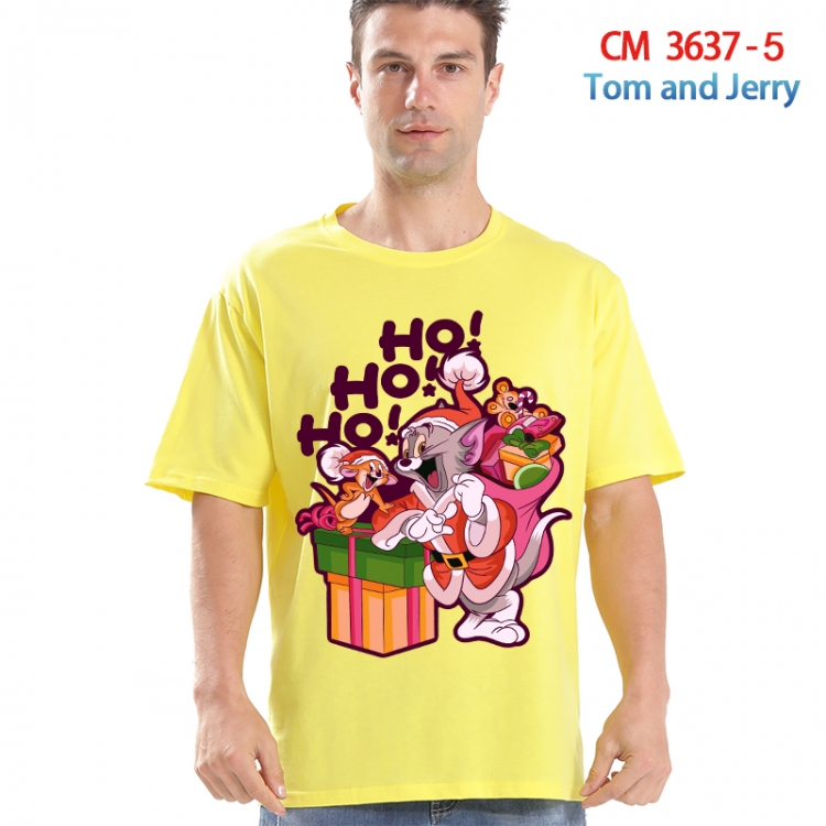 Tom and Jerry Printed short-sleeved cotton T-shirt from S to 4XL  3637-5