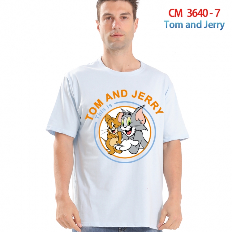 Tom and Jerry Printed short-sleeved cotton T-shirt from S to 4XL 3640-7