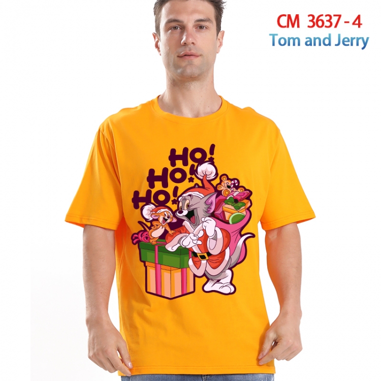 Tom and Jerry Printed short-sleeved cotton T-shirt from S to 4XL 3637-4