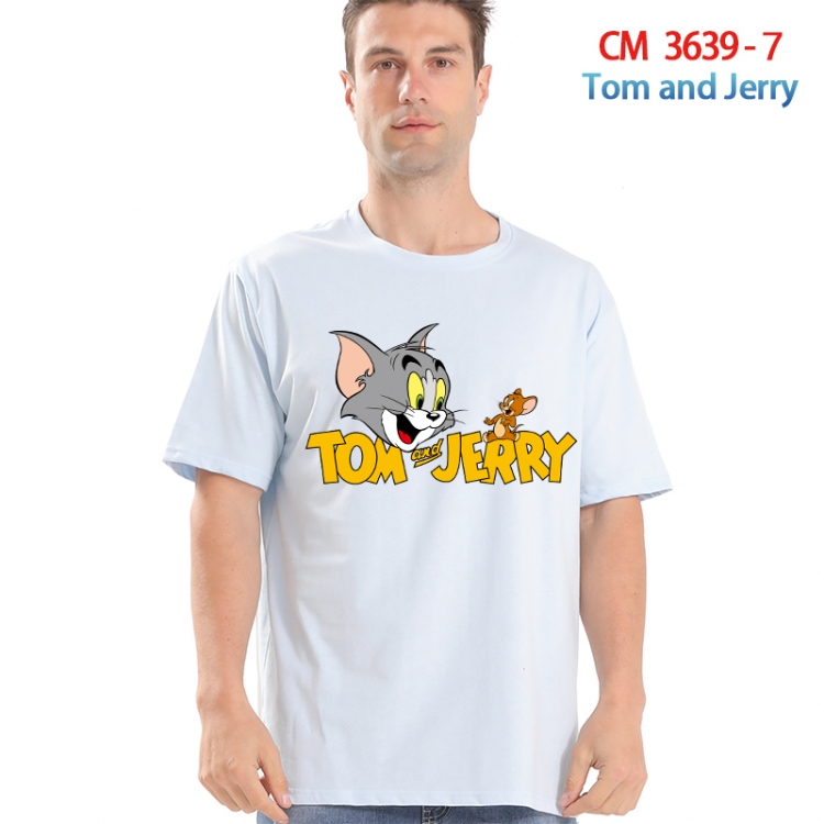 Tom and Jerry Printed short-sleeved cotton T-shirt from S to 4XL 3639-7