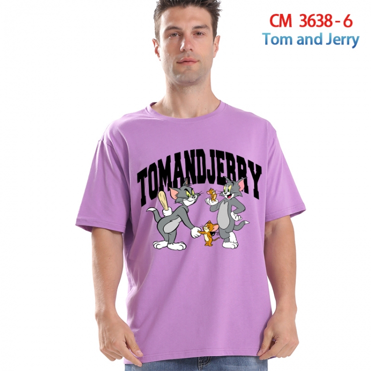 Tom and Jerry Printed short-sleeved cotton T-shirt from S to 4XL  3638-6