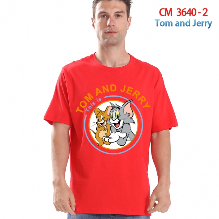 Tom and Jerry Printed short-sleeved cotton T-shirt from S to 4XL 3640-2