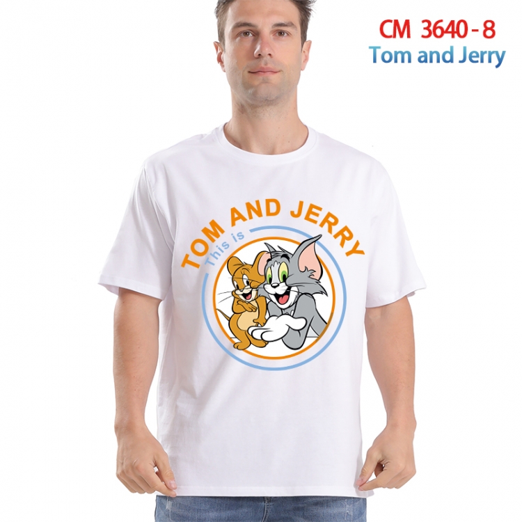 Tom and Jerry Printed short-sleeved cotton T-shirt from S to 4XL 3640-8