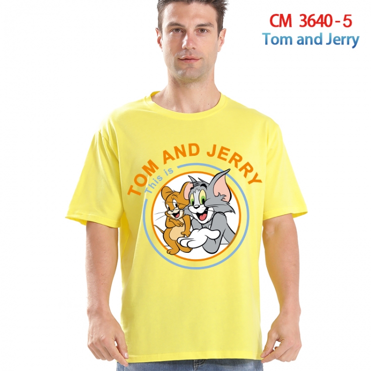 Tom and Jerry Printed short-sleeved cotton T-shirt from S to 4XL 3640-5