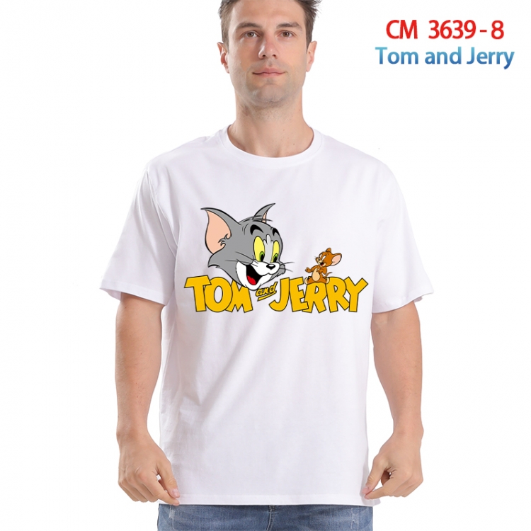 Tom and Jerry Printed short-sleeved cotton T-shirt from S to 4XL 3639-8