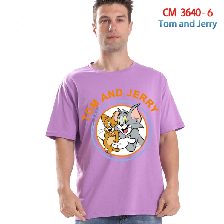Tom and Jerry Printed short-sleeved cotton T-shirt from S to 4XL 3640-6
