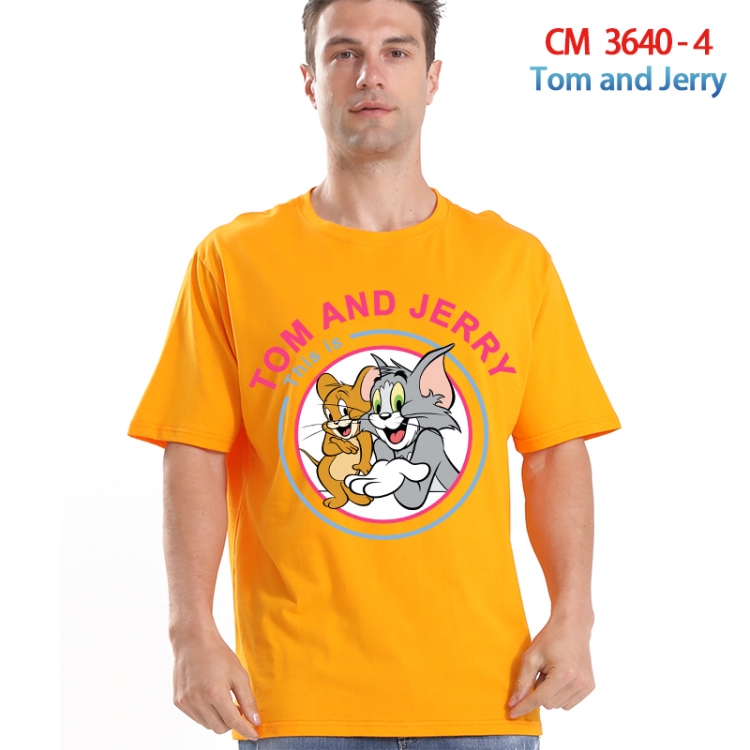 Tom and Jerry Printed short-sleeved cotton T-shirt from S to 4XL 3640-4