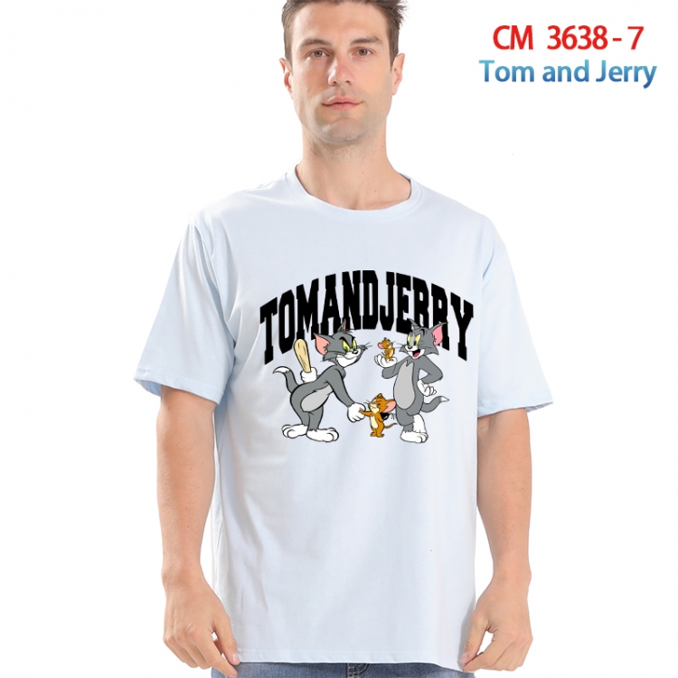 Tom and Jerry Printed short-sleeved cotton T-shirt from S to 4XL  3638-7