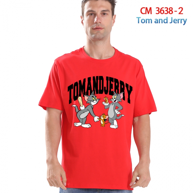 Tom and Jerry Printed short-sleeved cotton T-shirt from S to 4XL 3638-2