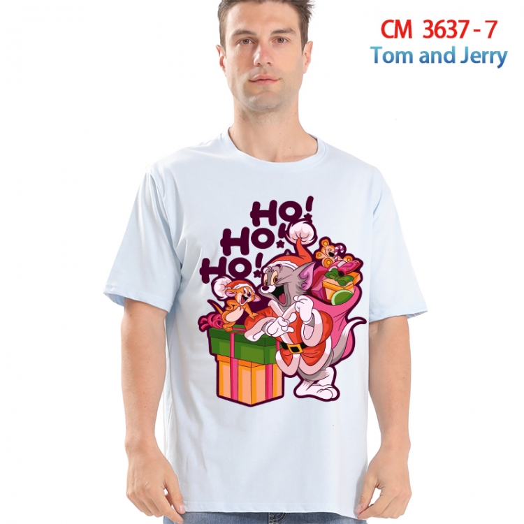 Tom and Jerry Printed short-sleeved cotton T-shirt from S to 4XL  3637-7