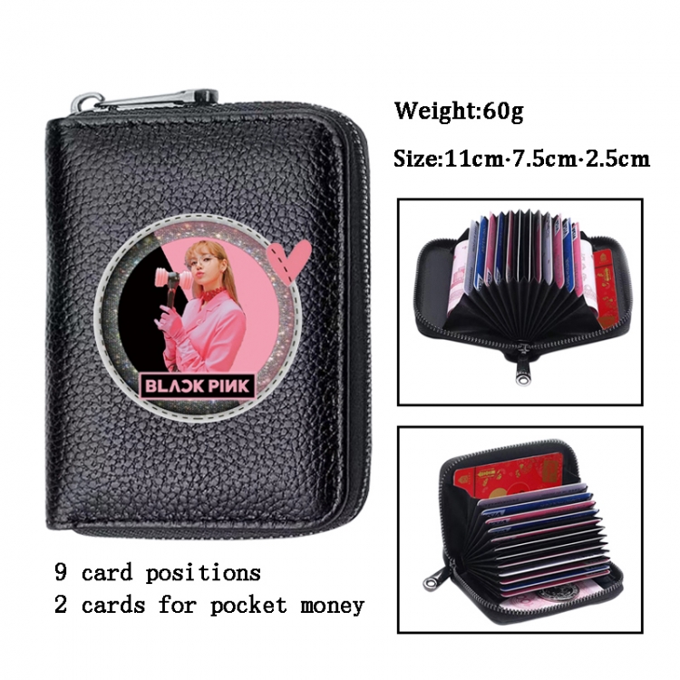 BLACK PINK Anime PU change bag card holder 11x7.5x2.5cm 60G