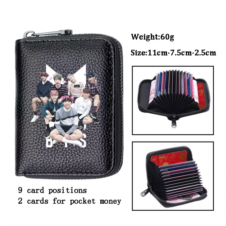 BTS Anime PU change bag card holder 11x7.5x2.5cm 60G