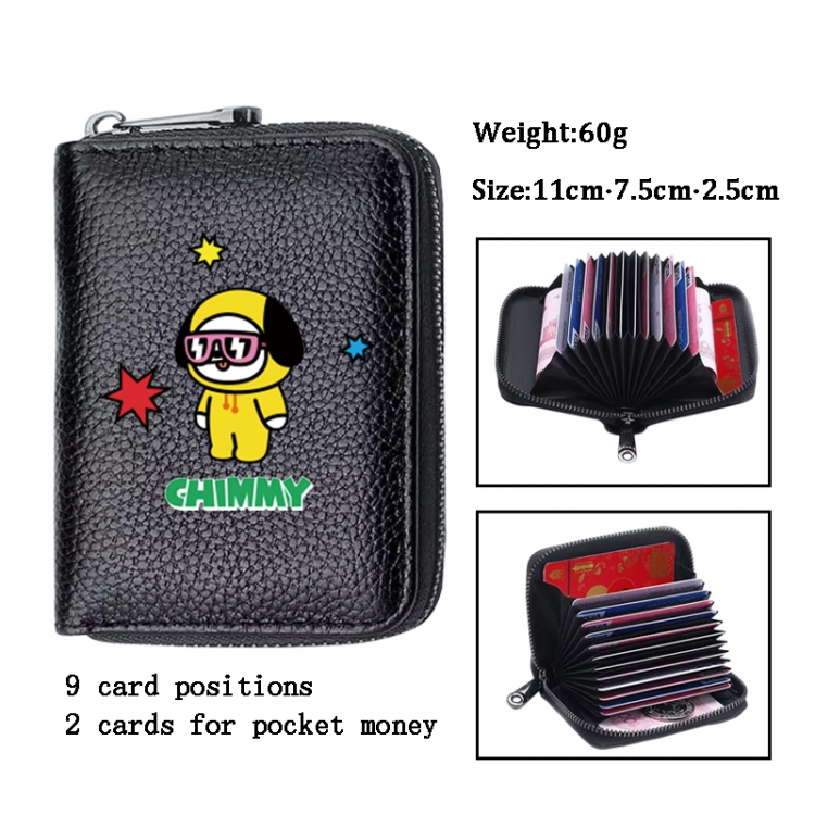 BTS Anime PU change bag card holder 11x7.5x2.5cm 60G