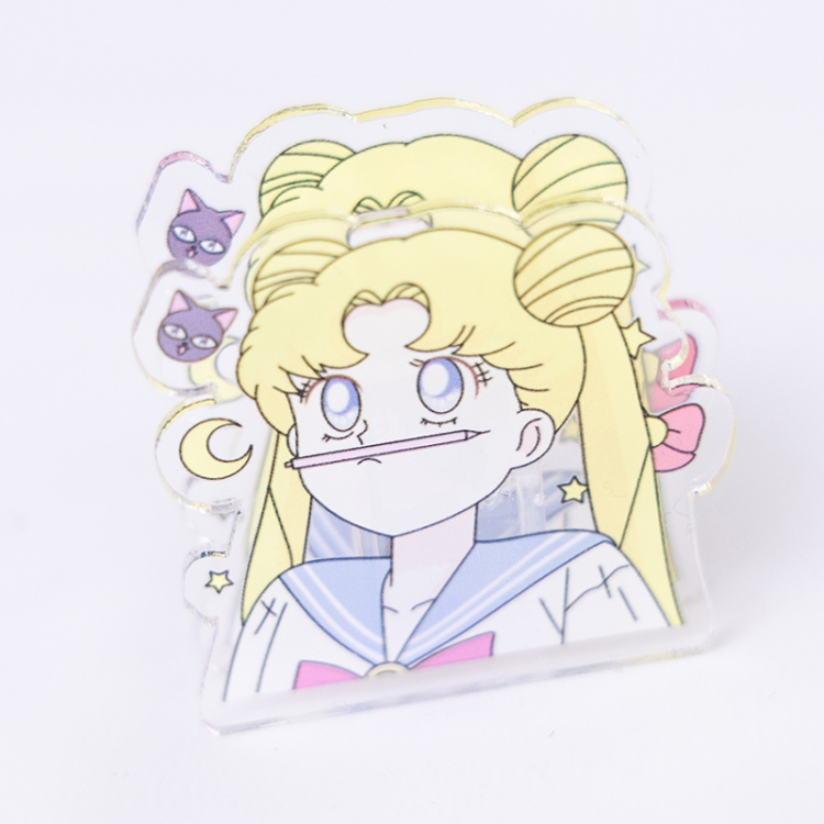 sailormoon Cartoon acrylic book clip creative multifunctional clip  price for 10 pcs F428