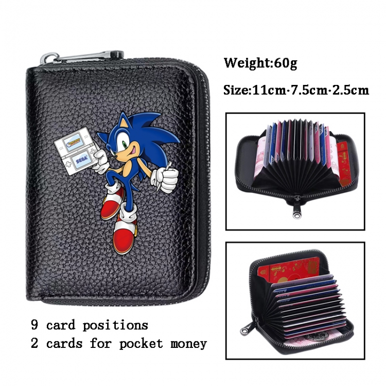 Sonic The Hedgehog Anime PU change bag card holder 11x7.5x2.5cm 60G