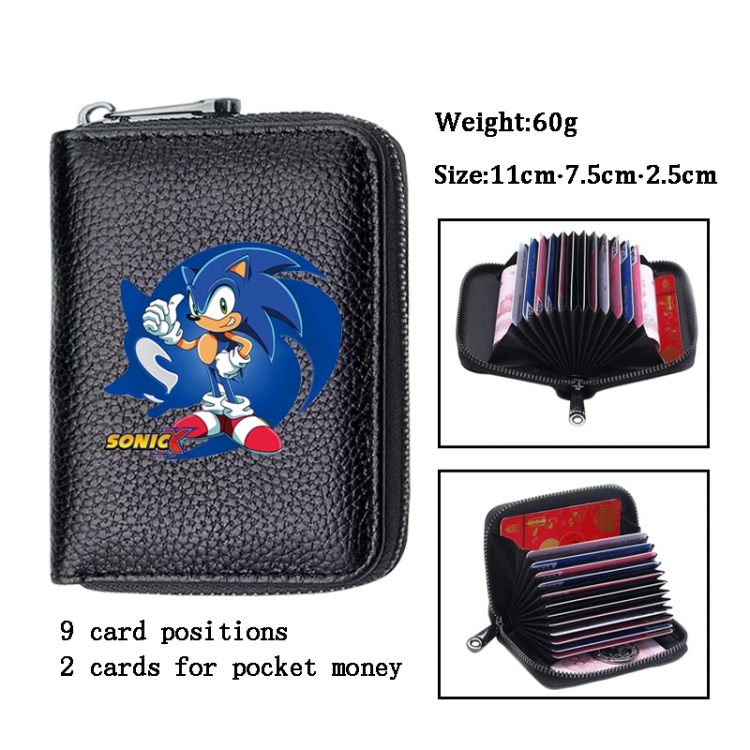 Sonic The Hedgehog Anime PU change bag card holder 11x7.5x2.5cm 60G