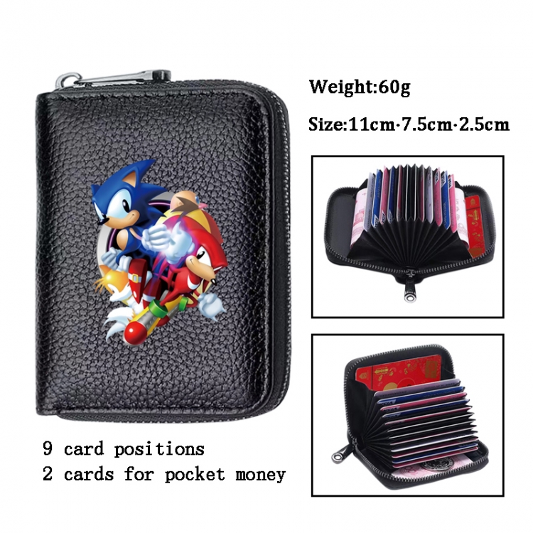 Sonic The Hedgehog Anime PU change bag card holder 11x7.5x2.5cm 60G