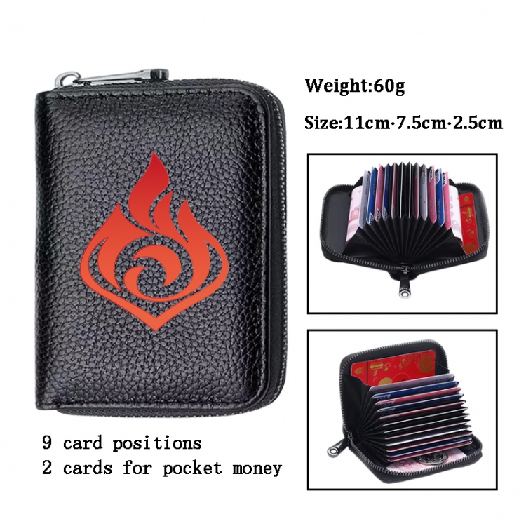 Genshin Impact  Anime PU change bag card holder 11x7.5x2.5cm