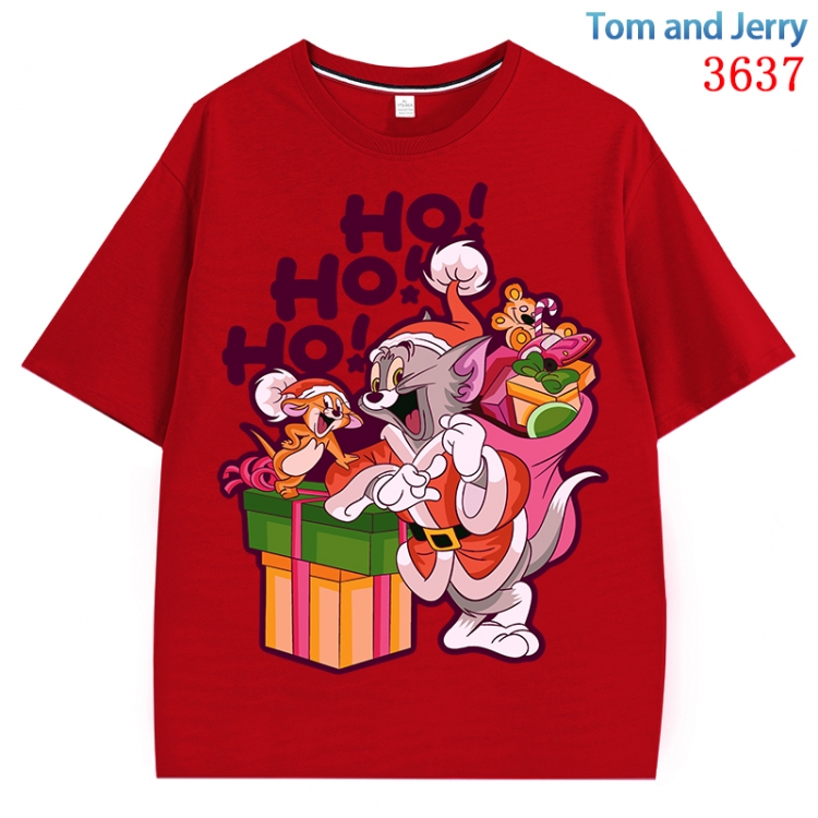 Tom and Jerry  Anime Pure Cotton Short Sleeve T-shirt Direct Spray Technology from S to 4XL CMY-3637-3