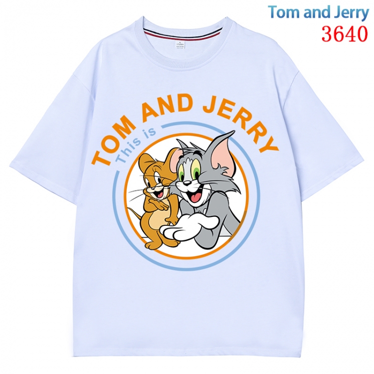 Tom and Jerry  Anime Pure Cotton Short Sleeve T-shirt Direct Spray Technology from S to 4XL  CMY-3640-1