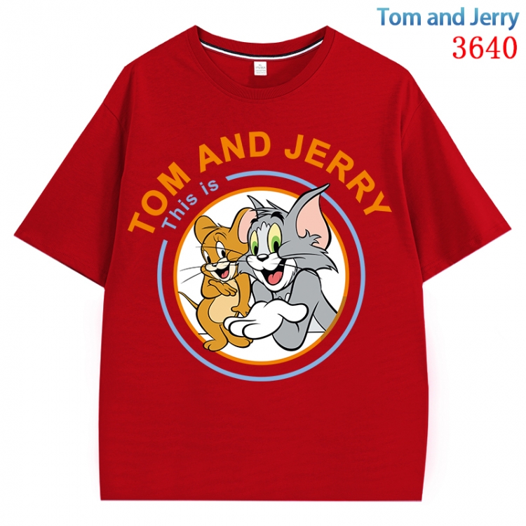Tom and Jerry  Anime Pure Cotton Short Sleeve T-shirt Direct Spray Technology from S to 4XL CMY-3640-3