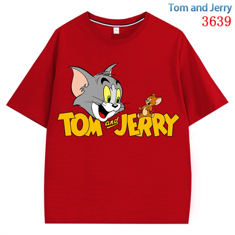 Tom and Jerry  Anime Pure Cotton Short Sleeve T-shirt Direct Spray Technology from S to 4XL CMY-3639-3