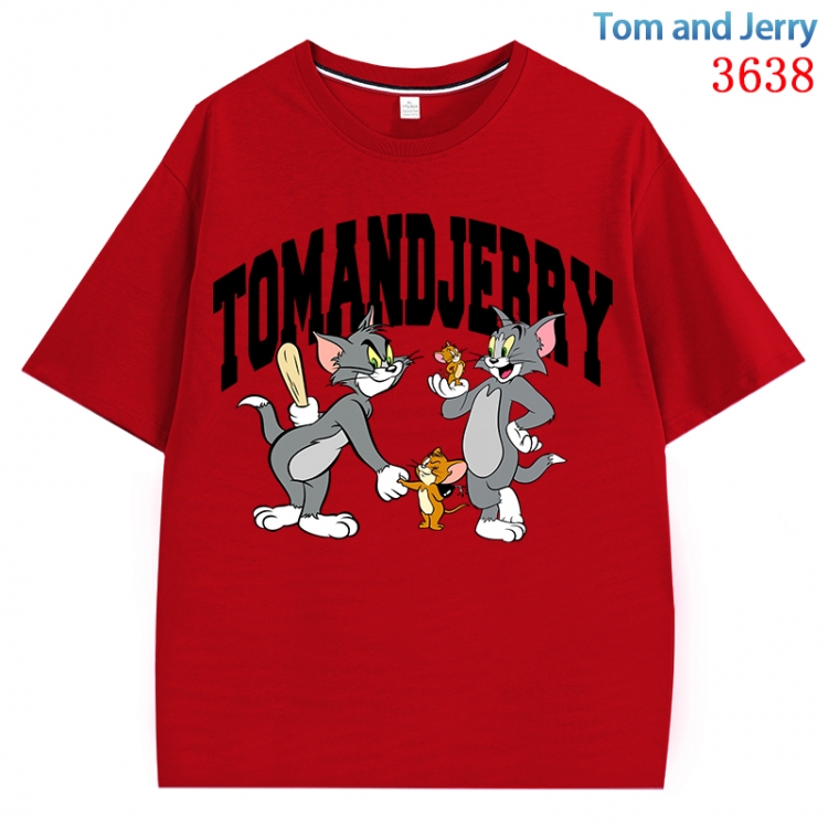 Tom and Jerry  Anime Pure Cotton Short Sleeve T-shirt Direct Spray Technology from S to 4XL CMY-3638-3
