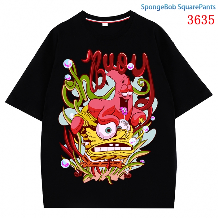 SpongeBob  Anime Pure Cotton Short Sleeve T-shirt Direct Spray Technology from S to 4XL  CMY-3635-2