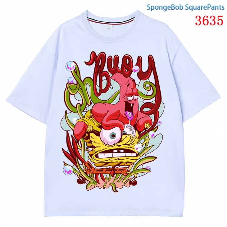 SpongeBob  Anime Pure Cotton Short Sleeve T-shirt Direct Spray Technology from S to 4XL  CMY-3635-1