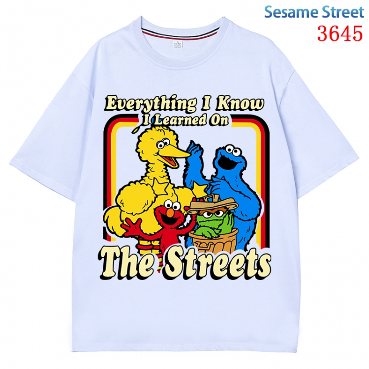 sesame street  Anime Pure Cotton Short Sleeve T-shirt Direct Spray Technology from S to 4XL CMY-3645-1
