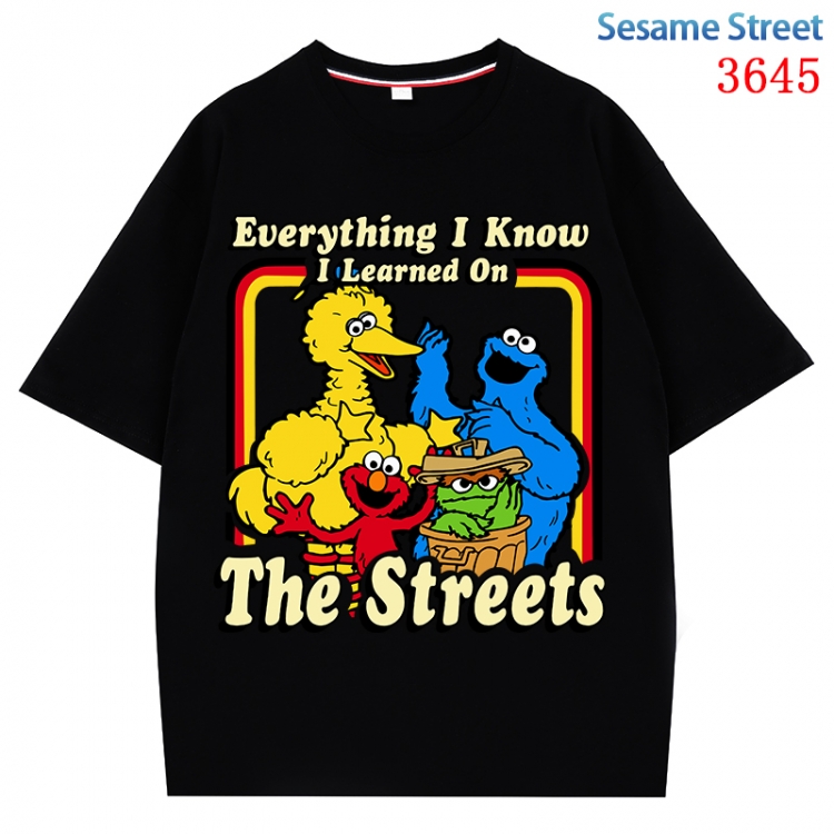 sesame street  Anime Pure Cotton Short Sleeve T-shirt Direct Spray Technology from S to 4XL CMY-3645-2